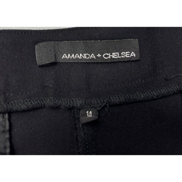 Amanda + Chelsea Womens Black Trousers Size 14 Skinny Dress Pants - Picture 3 of 4